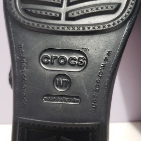 Crocs Black Slip On Comfort Sandals Women's Sz 7 - Picture 9 of 9